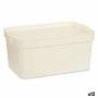 Caja de Almacenaje con Tapa Crema Plástico 7,5 L 21,5 x 14,5 x 32 cm (12 Unidades) de Kipit, Cajas y arcones de almacenaje - ...