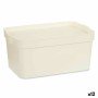 Aufbewahrungsbox mit Deckel Creme Kunststoff 7,5 L 21,5 x 14,5 x 32 cm (12 Stück) | Tienda24 - Global Online Shop Tienda24.eu