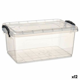 Scatola portaoggetti con coperchio Trasparente Plastica 8,5 L 23,5 x 15,5 x 37 cm (12 Unità) di Kipit, Scatole e cassapanche ...