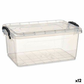 Storage Box with Lid Transparent Plastic 8,5 L 23,5 x 15,5 x 37 cm (12 Units) by Kipit, Storage boxes and chests - Ref: S3626...