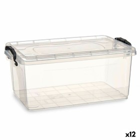 Caixa de Armazenagem com Tampa Transparente Plástico 13,7 L 27,5 x 18 x 42,5 cm (12 Unidades) de Kipit, Caixas e baús de arru...