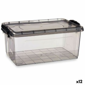 Aufbewahrungsbox mit Deckel Anthrazit Kunststoff 13,7 L 27,5 x 18 x 42,5 cm (12 Stück) von Kipit, Aufbewahrungsboxen und -tru...