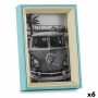 Moldura de Fotos 3 x 17 x 12 cm Cristal Azul Branco Madeira MDF (6 Unidades) de Gift Decor, Molduras de parede e mesa - Ref: ...