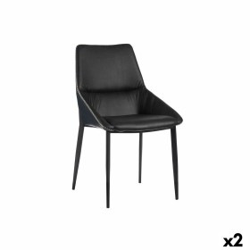 Fauteuil Tressé Bleu Noir Acier 50 x 87 x 61 cm (2 Unités) de Gift Decor, Chaises - Réf : S3626382, Prix : 145,77 €, Remise : %