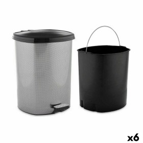 Corbeille à papier Argenté Acier inoxydable Rond 20 L | Tienda24 - Global Online Shop Tienda24.eu