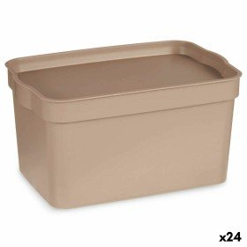 Scatola portaoggetti con coperchio Beige Plastica 2,3 L 13,5 x 11 x 20 cm (24 Unità) di Kipit, Scatole e cassapanche - Rif: S...