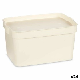 Storage Box with Lid Cream Plastic 2,3 L 13,5 x 11 x 20 cm (24 Units) by Kipit, Storage boxes and chests - Ref: S3626421, Pri...