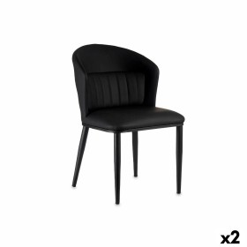 Fauteuil Rond Noir Acier 51 x 83,5 x 54 cm (2 Unités) de Gift Decor, Chaises - Réf : S3626430, Prix : 164,37 €, Remise : %