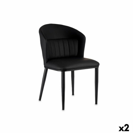 Sillón Redondo Negro Acero 51 x 83,5 x 54 cm (2 Unidades) de Gift Decor, Sillas - Ref: S3626430, Precio: 164,37 €, Descuento: %