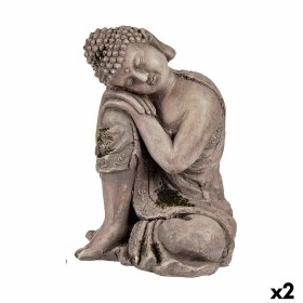 Decorative Garden Figure Buddha Polyresin 23 x 34 x 28 cm (2 Units) by Ibergarden, Figurines - Ref: S3626443, Price: 57,49 €,...