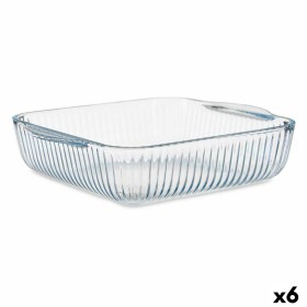 Bandeja para Forno Transparente Vidro de Borosilicato 21,5 x 6 x 25,2 cm (6 Unidades) de Vivalto, Tabuleiros de forno - Ref: ...