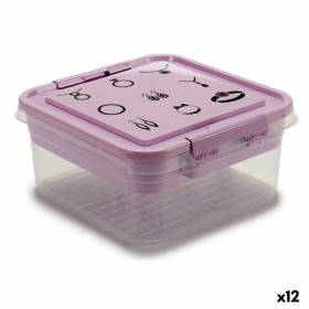 Caja-Joyero Morado Transparente Plástico 24,5 x 11,5 x 26 cm (12 Unidades) de Gondol, Organizadores de joyas - Ref: S3626477,...