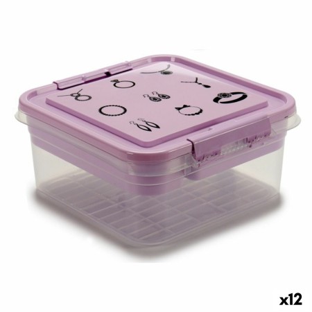 Scatola-Portagioie Viola Trasparente Plastica 24,5 x 11,5 x 26 cm (12 Unità) | Tienda24 - Global Online Shop Tienda24.eu