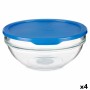 Fiambrera Redonda con Tapa Chefs Azul 1,135 L 17,2 x 7,6 x 17,2 cm (4 Unidades) de Pasabahce, Almacenamiento de alimentos - R...