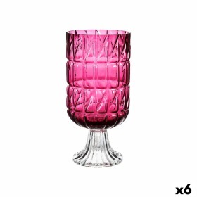 Vaso Lapidado Rosa-escuro Cristal 13 x 26,5 x 13 cm (6 Unidades) de Gift Decor, Jarrões - Ref: S3626489, Preço: 61,46 €, Desc...