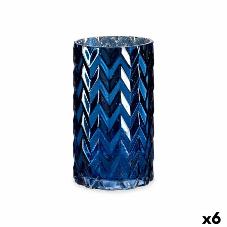 Vaso Intaglio Spiga Azzurro Cristallo 11,3 x 19,5 x 11,3 cm (6 Unità) di Gift Decor, Vasi - Rif: S3626495, Prezzo: 52,62 €, S...