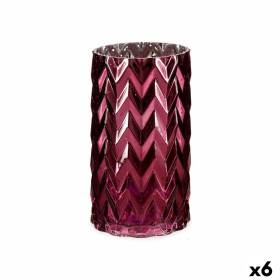 Vase Engraving Ear (of wheat) Pink Crystal 11,3 x 19,5 x 11,3 cm (6 Units) by Gift Decor, Vases - Ref: S3626498, Price: 52,62...