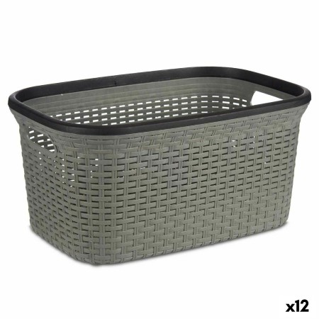 Cesto da Roupa Cinzento Plástico 36 L 36 x 25,5 x 53 cm (12 Unidades) de Kipit, Cestos para fornos rebatíveis - Ref: S3626510...