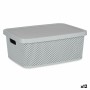 Caja de Almacenaje con Tapa Gris Plástico 13 L 28 x 15 x 39 cm (12 Unidades) de Kipit, Cajas y arcones de almacenaje - Ref: S...