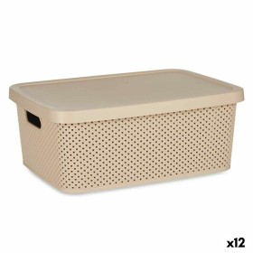 Boîte de rangement avec couvercle Beige Plastique 13 L 28 x 15 x 39 cm (12 Unités) de Kipit, Boîtes et coffres de rangement -...