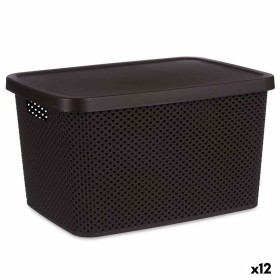 Storage Box with Lid Brown Plastic 19 L 28 x 22 x 39 cm (12 Units) by Kipit, Storage boxes and chests - Ref: S3626529, Price:...