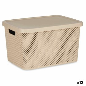 Aufbewahrungsbox mit Deckel Beige Kunststoff 19 L 28 x 22 x 39 cm (12 Stück) von Kipit, Aufbewahrungsboxen und -truhen - Ref:...