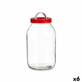 Vaso Coperchio con manico Rosso polipropilene 3 L 13 x 24,3 x 13 cm (6 Unità) di Vivalto, Conservazione di alimenti - Rif: S3...