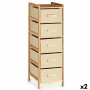 Chest of drawers Cream Wood Textile 34 x 103 x 36 cm (2 Units) by Kipit, Chest of Drawers - Ref: S3626551, Price: 77,09 €, Di...