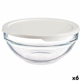 Panier-repas rond avec couvercle Chefs Blanc 595 ml 14 x 6,3 x 14 cm (6 Unités) de Pasabahce, Stockage des aliments - Réf : S...