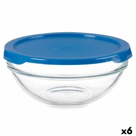 Panier-repas rond avec couvercle Chefs Bleu 595 ml 14 x 6,3 x 14 cm (6 Unités) de Pasabahce, Stockage des aliments - Réf : S3...