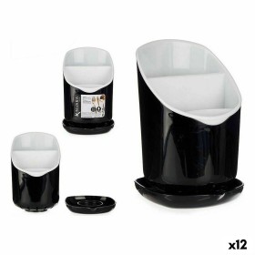 Cutlery Drainer Dinner suit White Black Plastic 12 x 19 x 12,5 cm (12 Units) by Kinvara, Colanders & Food Strainers - Ref: S3...