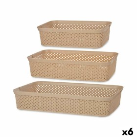 Set of organiser trays Beige Plastic Rectangular 6 Units by Kipit, File classifiers and storage - Ref: S3626565, Price: 41,61...