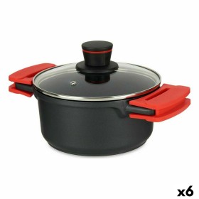 Casserole with glass lid Ø 20 cm Black Aluminium (6 Units) by Kinvara, Casserole pans - Ref: S3626603, Price: 140,60 €, Disco...