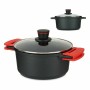 Casserole with glass lid Ø 24 cm Black Aluminium (6 Units) by Kinvara, Casserole pans - Ref: S3626604, Price: 172,49 €, Disco...