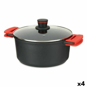 Cacerola con Tapa de Cristal Ø 28 cm Negro Aluminio (4 Unidades) de Kinvara, Cacerolas - Ref: S3626605, Precio: 140,95 €, Des...