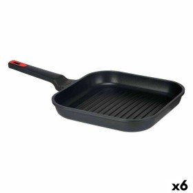 Grill pan with stripes 28 x 28 cm Aluminium (6 Units) by Kinvara, Griddle Pans - Ref: S3626616, Price: 125,66 €, Discount: %