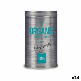 Bote Organic Legumbres Gris Hojalata 10,4 x 18,2 x 10,4 cm (24 Unidades) de Kinvara, Almacenamiento de alimentos - Ref: S3626...