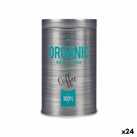 Tin Organic Coffee Grey Tin 10,4 x 18,2 x 10,4 cm (24 Units) by Kinvara, Tea and coffee storage - Ref: S3626622, Price: 61,38...