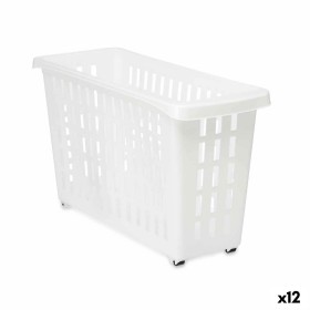 Cesta Multiusos Com rodas Branco Plástico 17,5 x 26 x 46 cm (12 Unidades) de Kipit, Caixas de arrumação sem tampa - Ref: S362...