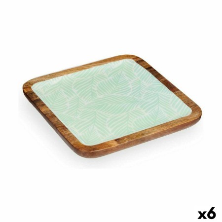 Centro de mesa Branco Castanho Verde Folha de planta 25 x 25 cm (6 Unidades) | Tienda24 - Global Online Shop Tienda24.eu