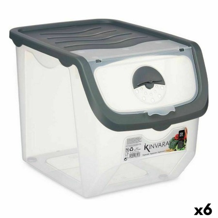 Caja Organizadora Apilable Antracita Plástico 31 x 24 x 23,5 cm (6 Unidades) | Tienda24 - Global Online Shop Tienda24.eu