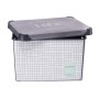 Caja de Almacenaje con Tapa Home Cuadriculado 22 L Gris Plástico 29 x 23,5 x 39 cm (12 Unidades) de Kipit, Cajas y arcones de...