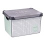 Caja de Almacenaje con Tapa Home Cuadriculado 22 L Gris Plástico 29 x 23,5 x 39 cm (12 Unidades) de Kipit, Cajas y arcones de...