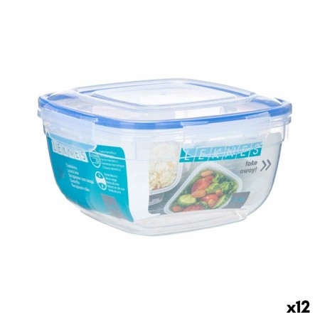 Hermetic Lunch Box Squared Transparent Plastic 2,4 L 20 x 11 x 20 cm (12 Units) by Leknes, Food storage - Ref: S3626681, Pric...