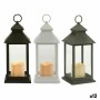 Farol LED Blanco Negro Cristal Plástico 13,5 x 34,5 x 13,5 cm (12 Unidades) de Gift Decor, Farolas - Ref: S3626704, Precio: 7...