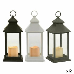 LED Lantern White Black Crystal Plastic 13,5 x 34,5 x 13,5 cm (12 Units) by Gift Decor, Post Lights - Ref: S3626704, Price: 7...