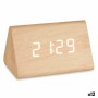 Relógio Digital de Mesa Castanho PVC Madeira MDF 11,7 x 7,5 x 8 cm (12 Unidades) de Gift Decor, Relógios de secretária - Ref:...