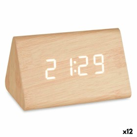 Table-top Digital Clock Brown PVC MDF Wood 11,7 x 7,5 x 8 cm (12 Units) by Gift Decor, Desk & Shelf Clocks - Ref: S3626732, P...