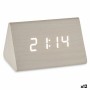 Relógio Digital de Mesa Branco PVC Madeira MDF 11,7 x 7,5 x 8 cm (12 Unidades) de Gift Decor, Relógios de secretária - Ref: S...