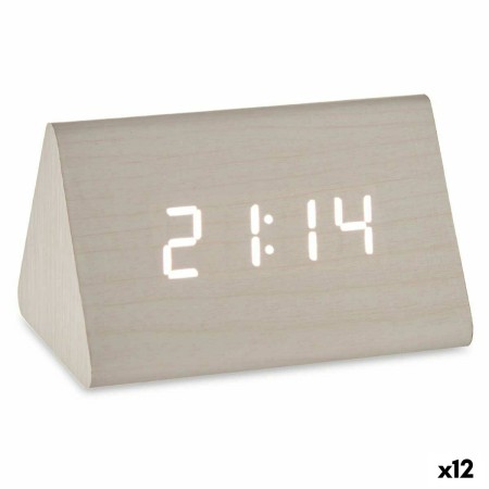 Reloj Digital de Sobremesa Blanco PVC Madera MDF 11,7 x 7,5 x 8 cm (12 Unidades) de Gift Decor, Relojes de escritorio - Ref: ...